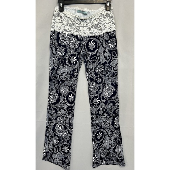 Chatoyant Pants - VTG‎ Chatoyant Bootcut Bottoms  Sz Medium Leggings Lace Waist Y2K Yoga USA